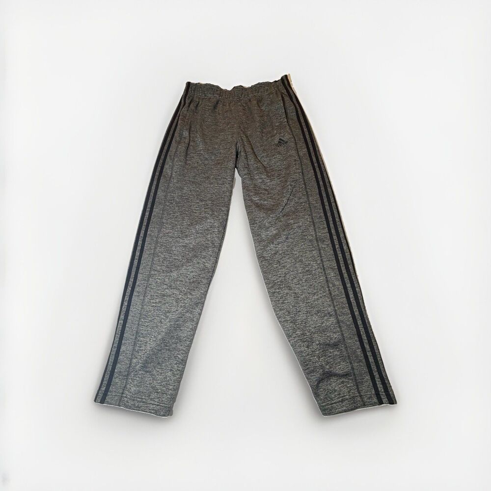 Adidas ClimaWarm Fleece Lined Track Pants Gray 3 Stripe Adult Large L
